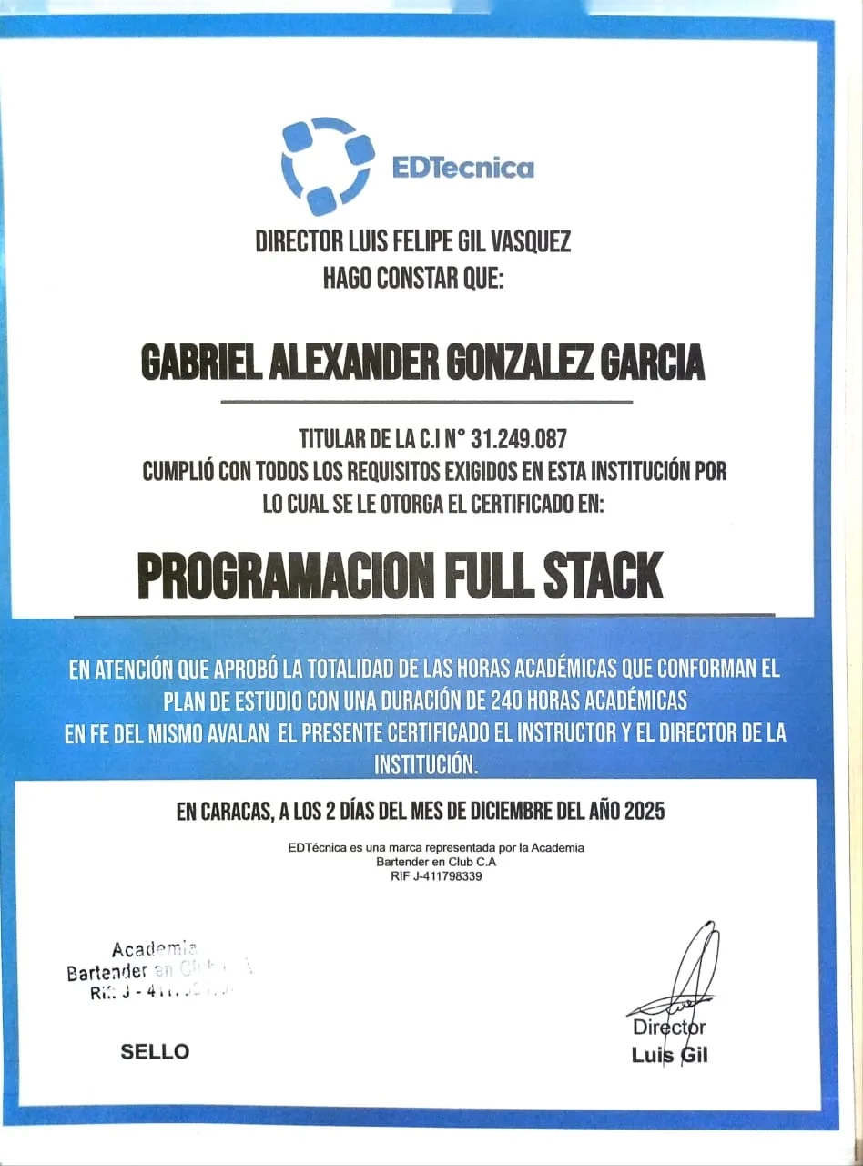 Full Stack Certificate